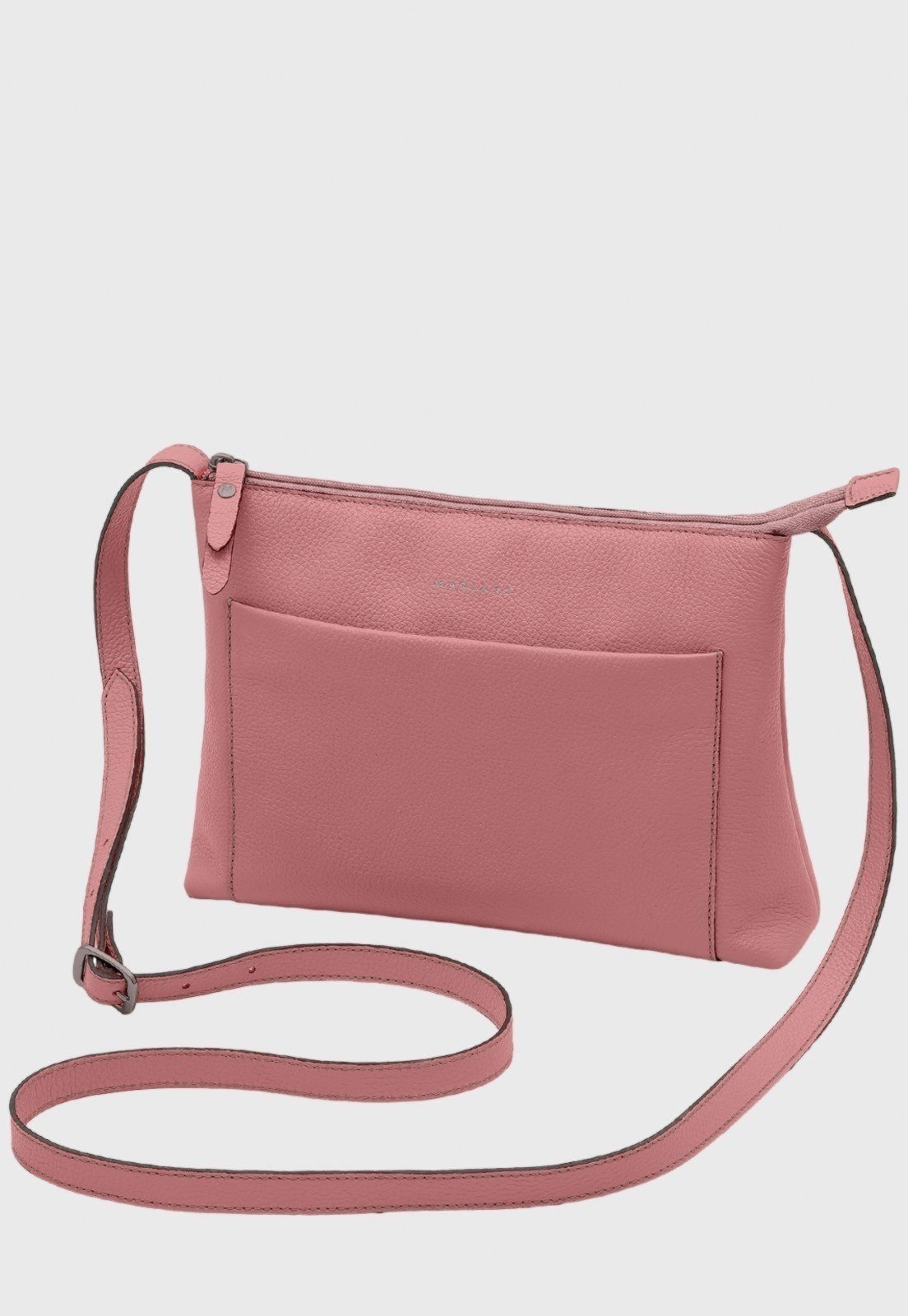 Vista 2 Bolsa Transversal Couro Mariart Orquídea Blush rosa Mariart rosa