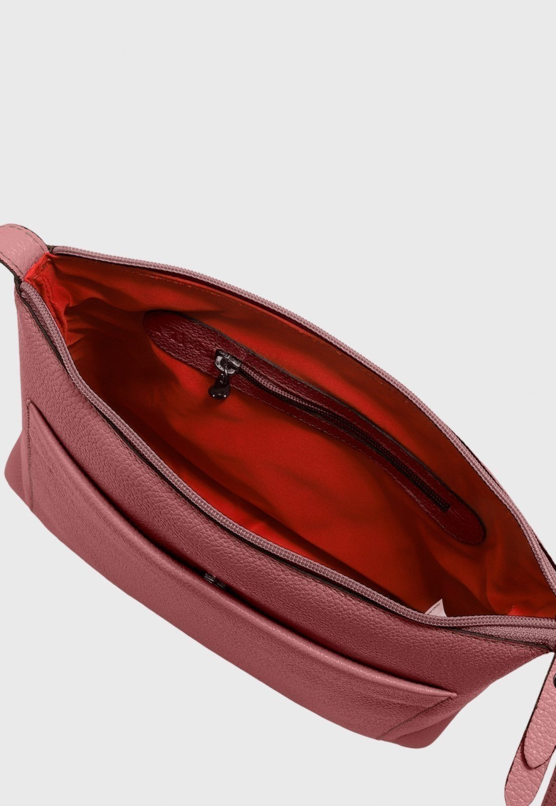 Vista 3 Bolsa Transversal Couro Mariart Orquídea Blush rosa Mariart rosa