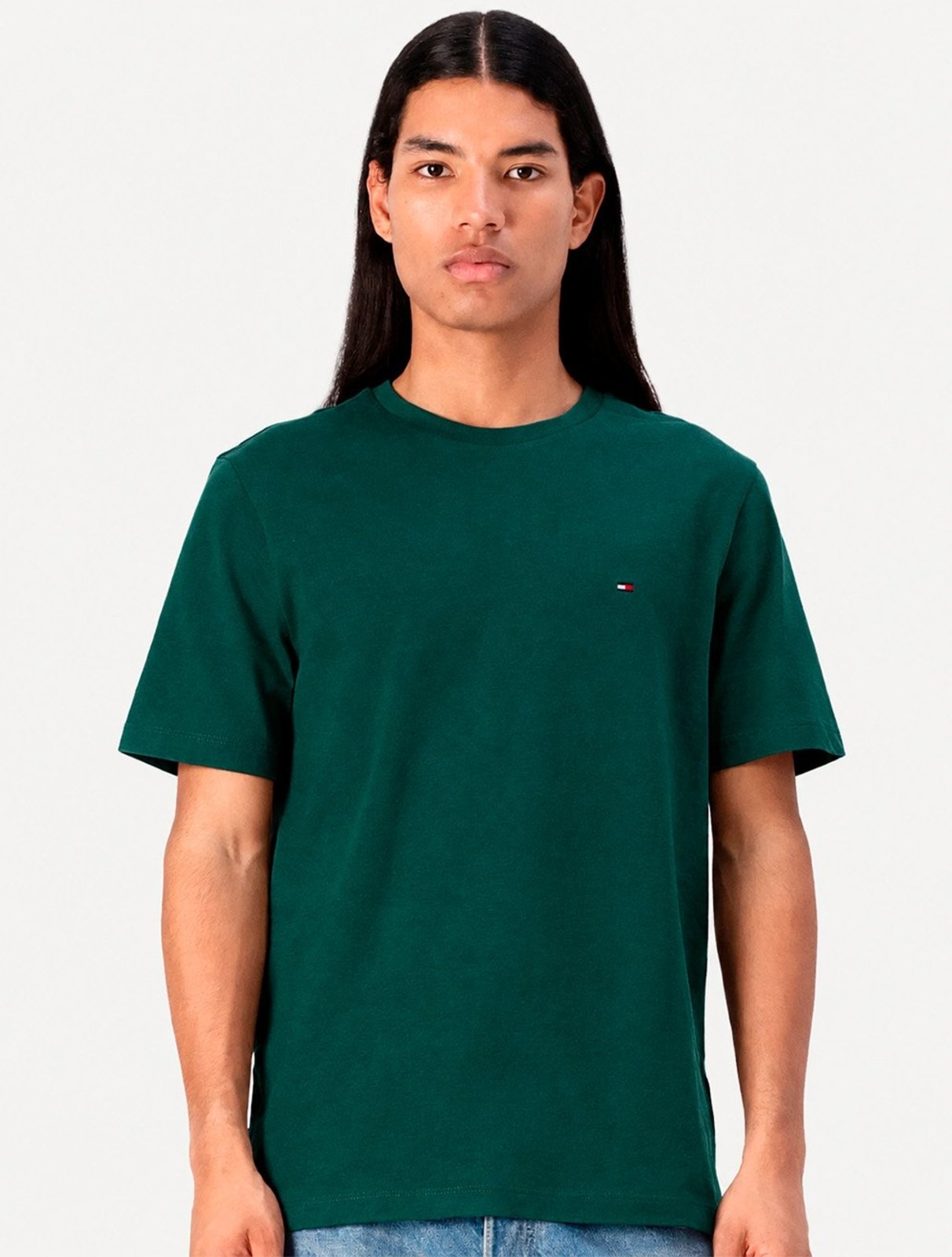 Camiseta Tommy Hilfiger Masculina Essential Cotton Verde Médio