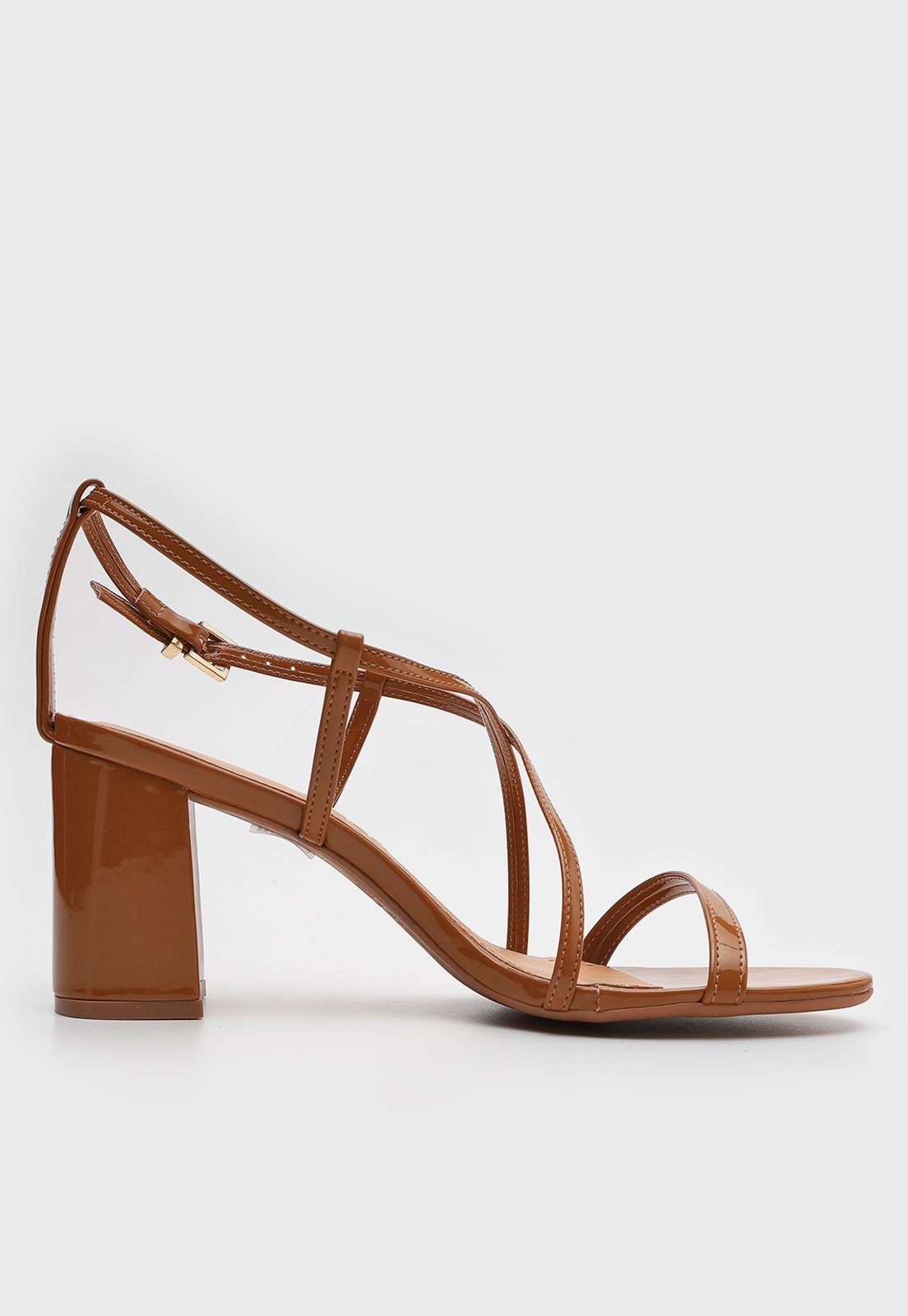 Vista 3 Sandália Feminina Santa Lolla Salto Grosso Caramelo marrom Santa Lolla marrom