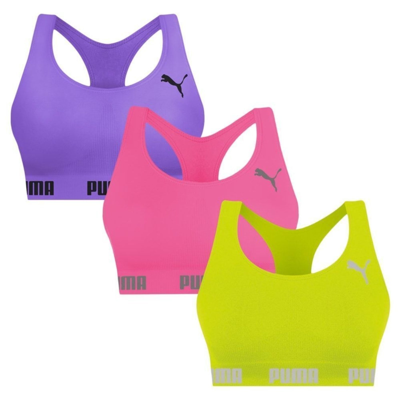 Kit 3 Tops Puma Nadador Sem Costura Feminino – Rosa – puma