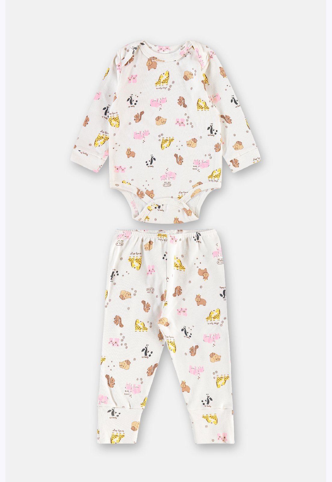 Infantil - Conjunto Body e Calça Suedine Up Baby Amarelo