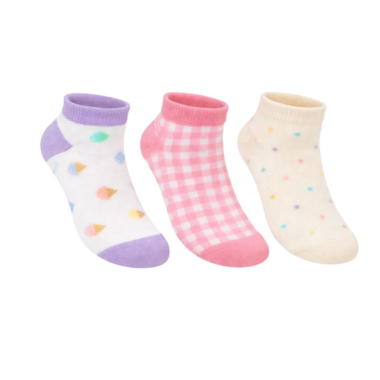 Kit 3 Pares Meias Menina Cano Curto Selene