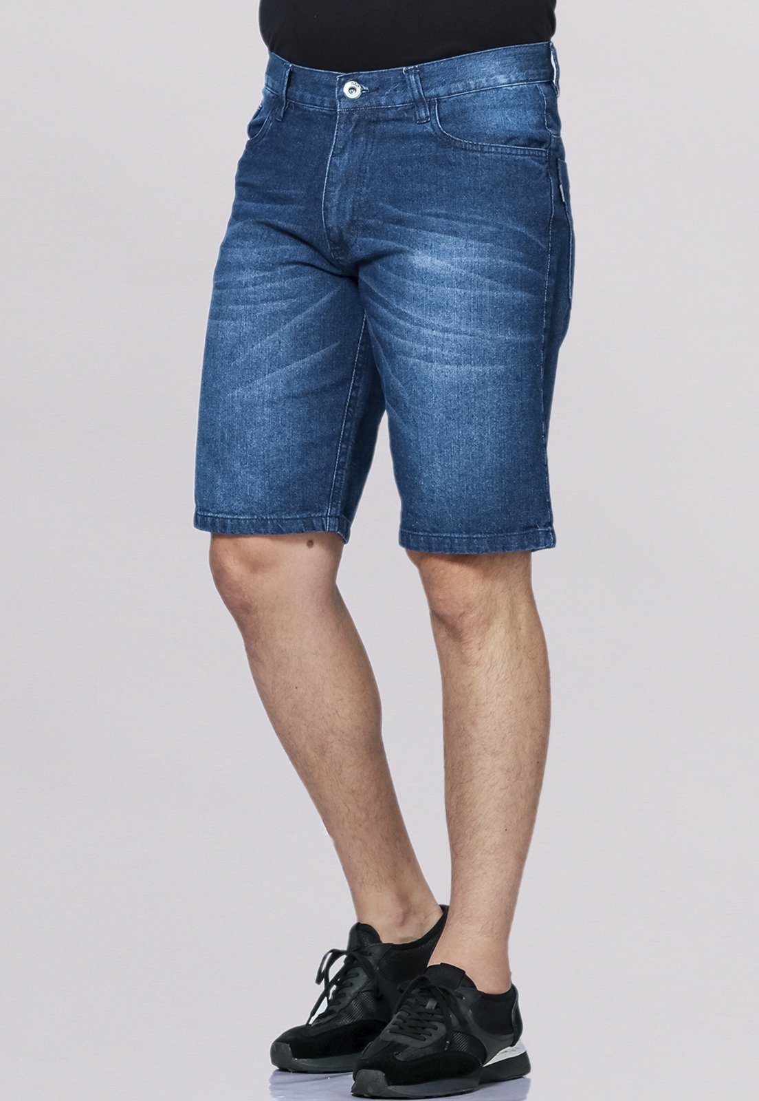 Bermuda Jeans Masculina Estonada Curta 7912 Azul