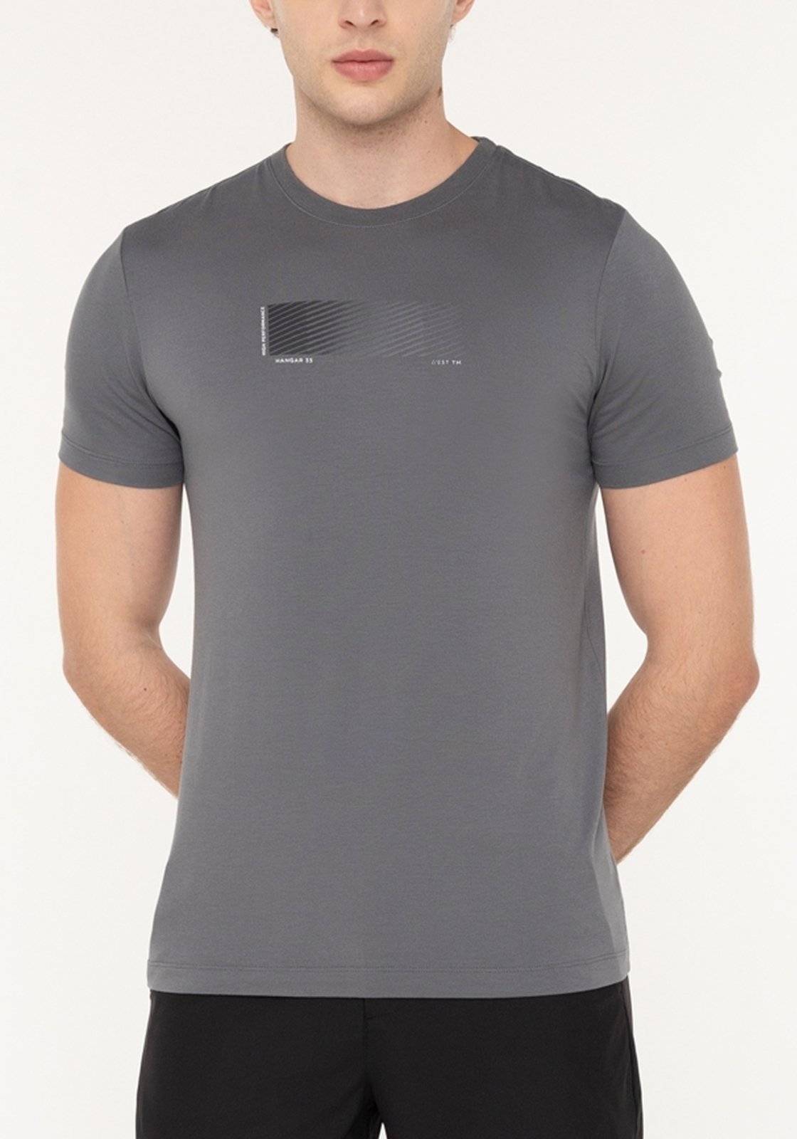 Vista 2 Camiseta De Mangas Curtas Em Malha Modal Com Elastano Hangar 33 cinza Hangar 33 cinza