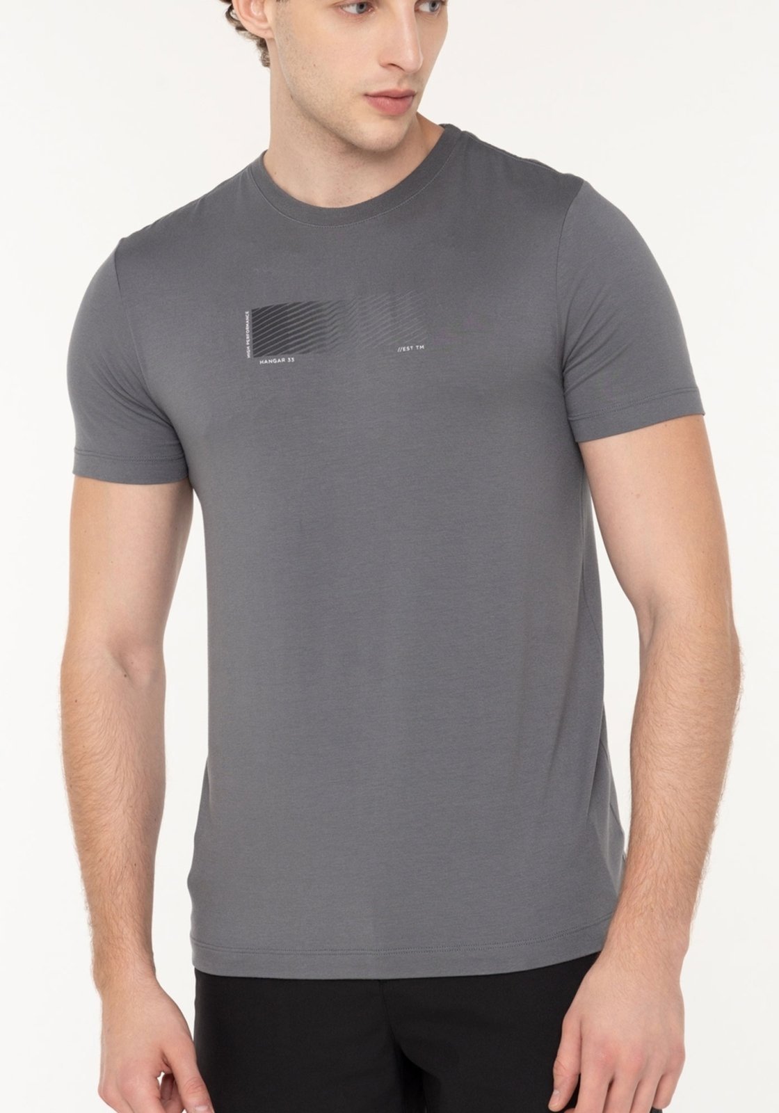 Vista 3 Camiseta De Mangas Curtas Em Malha Modal Com Elastano Hangar 33 cinza Hangar 33 cinza