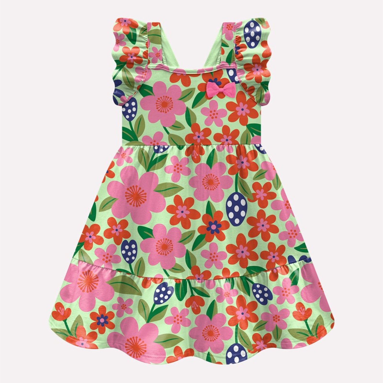 Infantil - Vestido Menina Flores Kyly