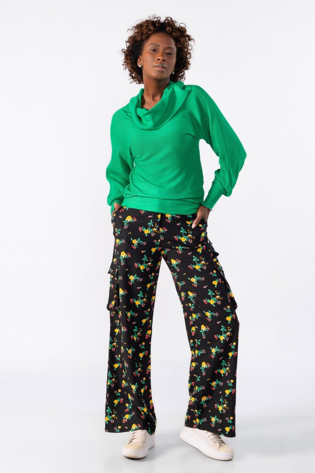 Blusa Lamis cacharrel e manga bufante Verde