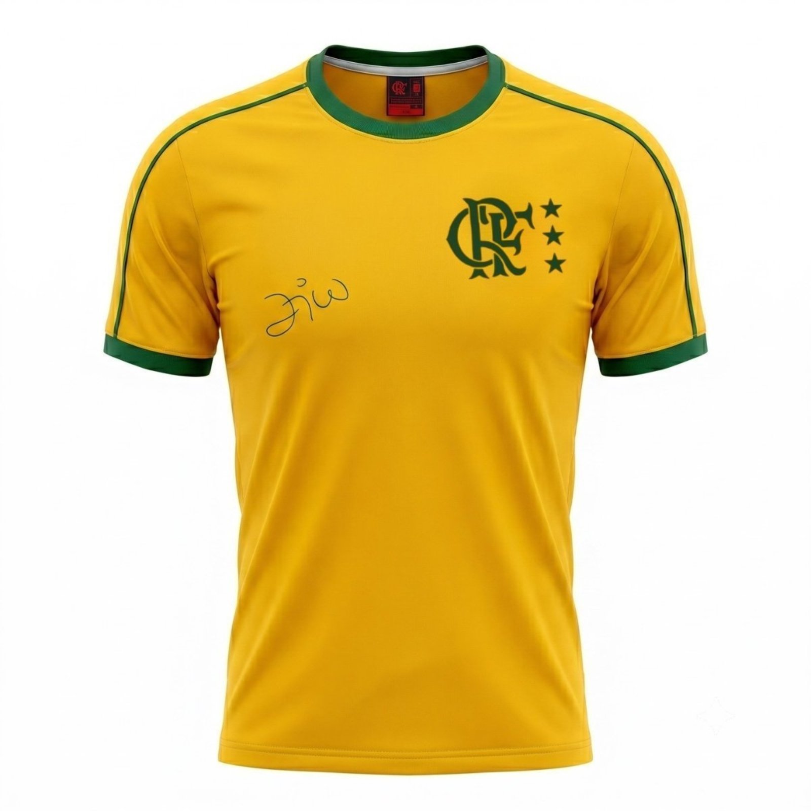 CAMISA FLAMENGO MOD. DESTINO MASCULINA - ZICO 10 AMARELO