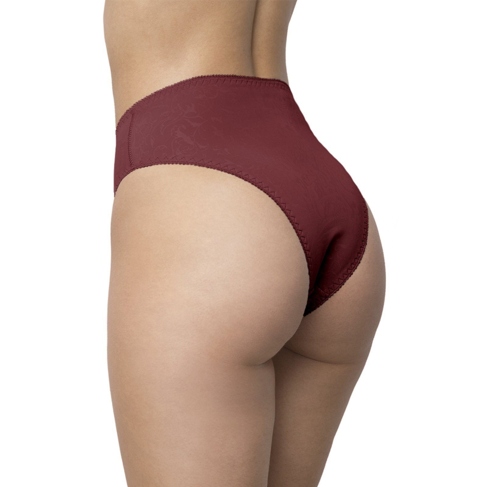 Vista 3 Calcinha Gabi Lingerie Tanga Microfibra Confortável Cintura Média Rubro bordô Gabi Lingerie bordô