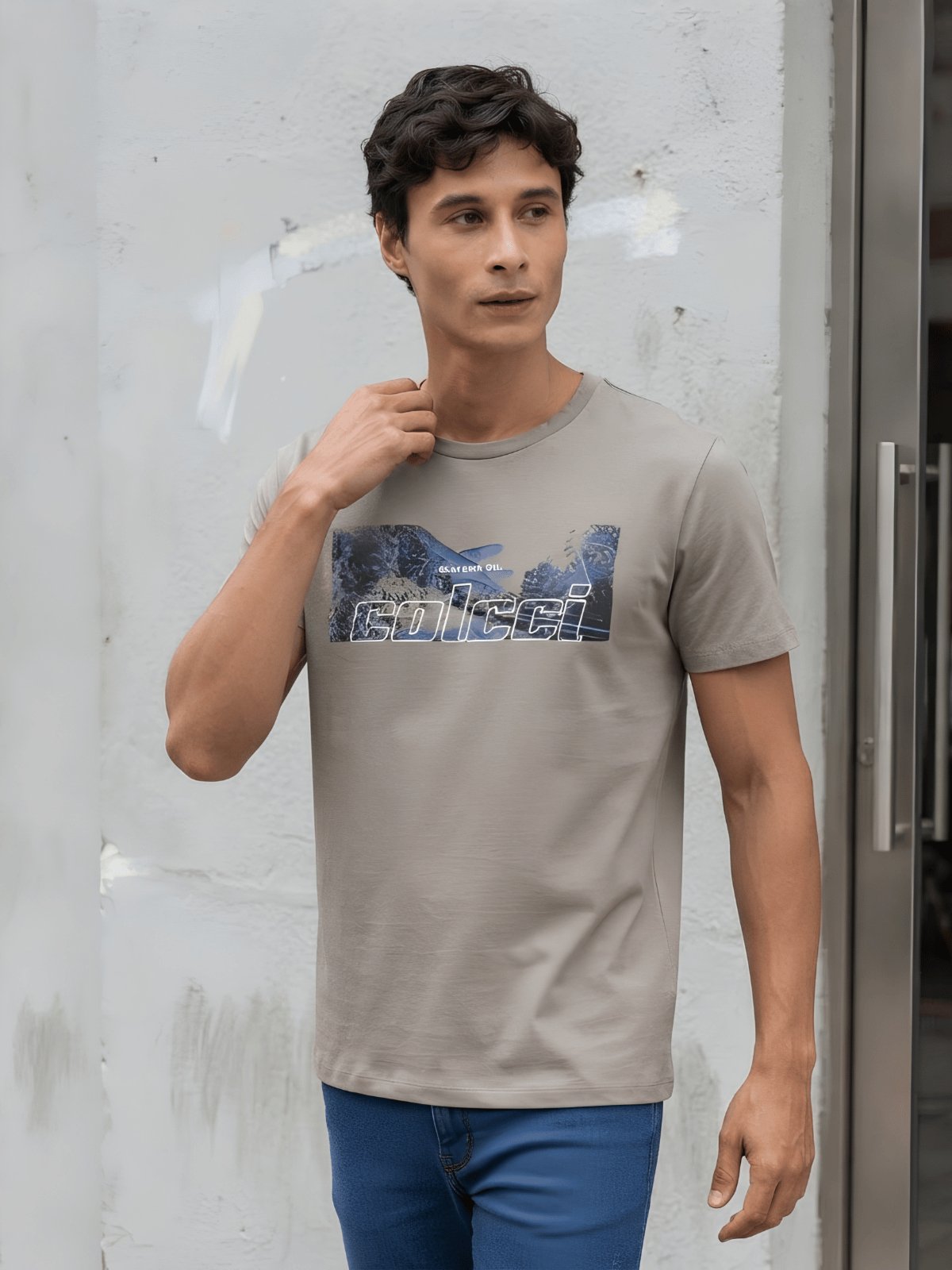 Camiseta Masculina Slim Estampada Colcci