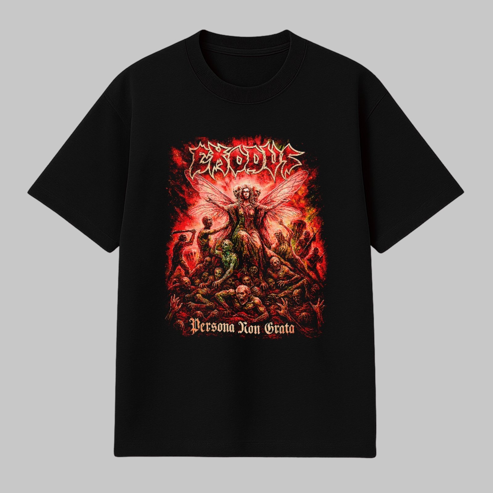 Camiseta Básica Exodus Persona Non Grata Metal Rock Unissex Preto