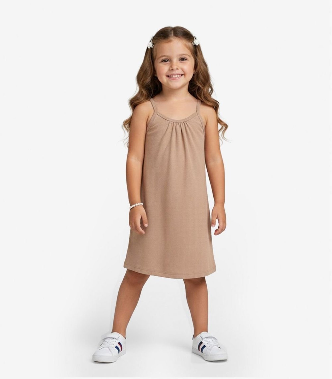 Vista 2 Infantil - Vestido com Alças Select marrom Select marrom