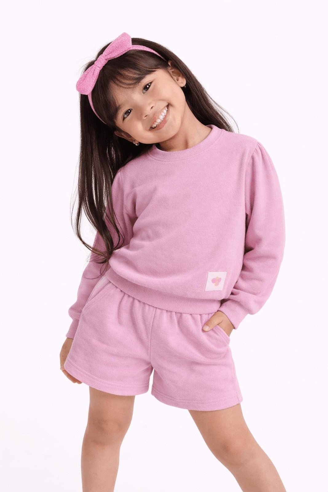 Infantil - Conjunto Moletinho Menina Básico Alphabeto Roxo