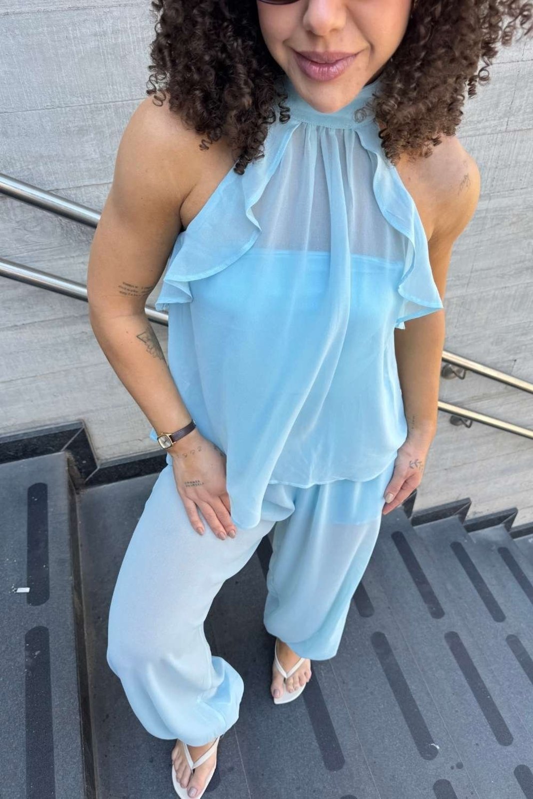 Calça Vanibele Aladim Azul Claro
