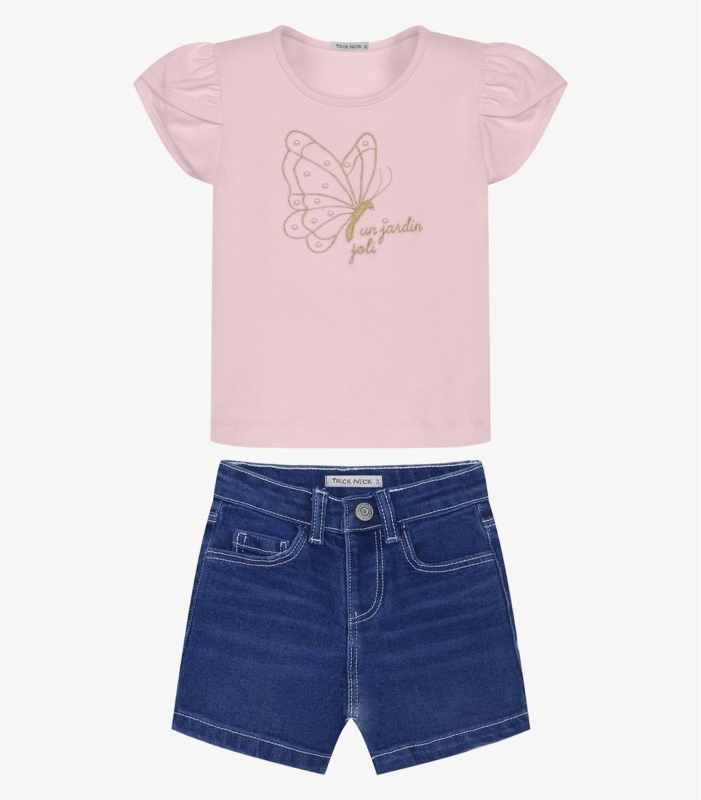 Infantil - Conjunto Blusa Com Shorts Trick Nick Rosa