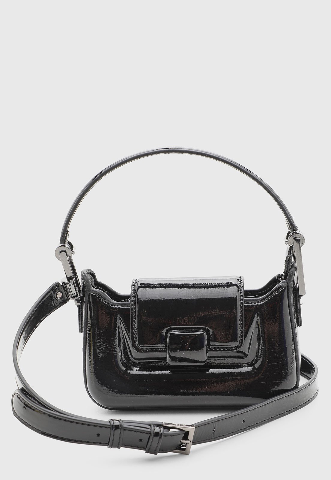 Bolsa Feminina Santa Lolla Média Brilhante Preta