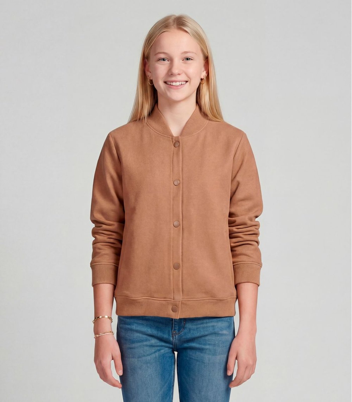 Infantil - Casaco Juvenil Feminino Material Sintético Minty Marrom