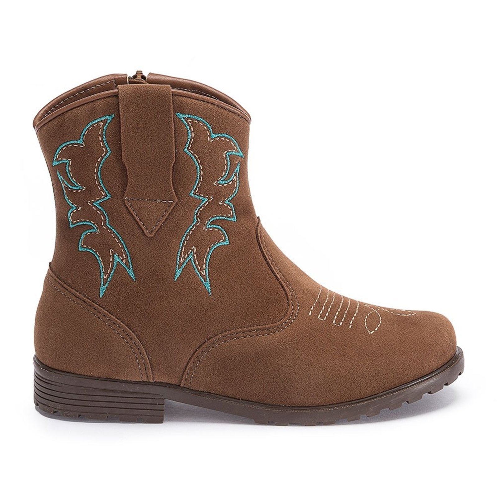Infantil - Bota Texana Country Feminina Marrom Bordada Pequito