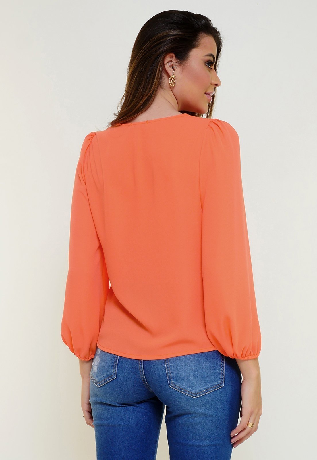 Vista 3 Blusa Intens Manga Longa Crepe preto Intens preto