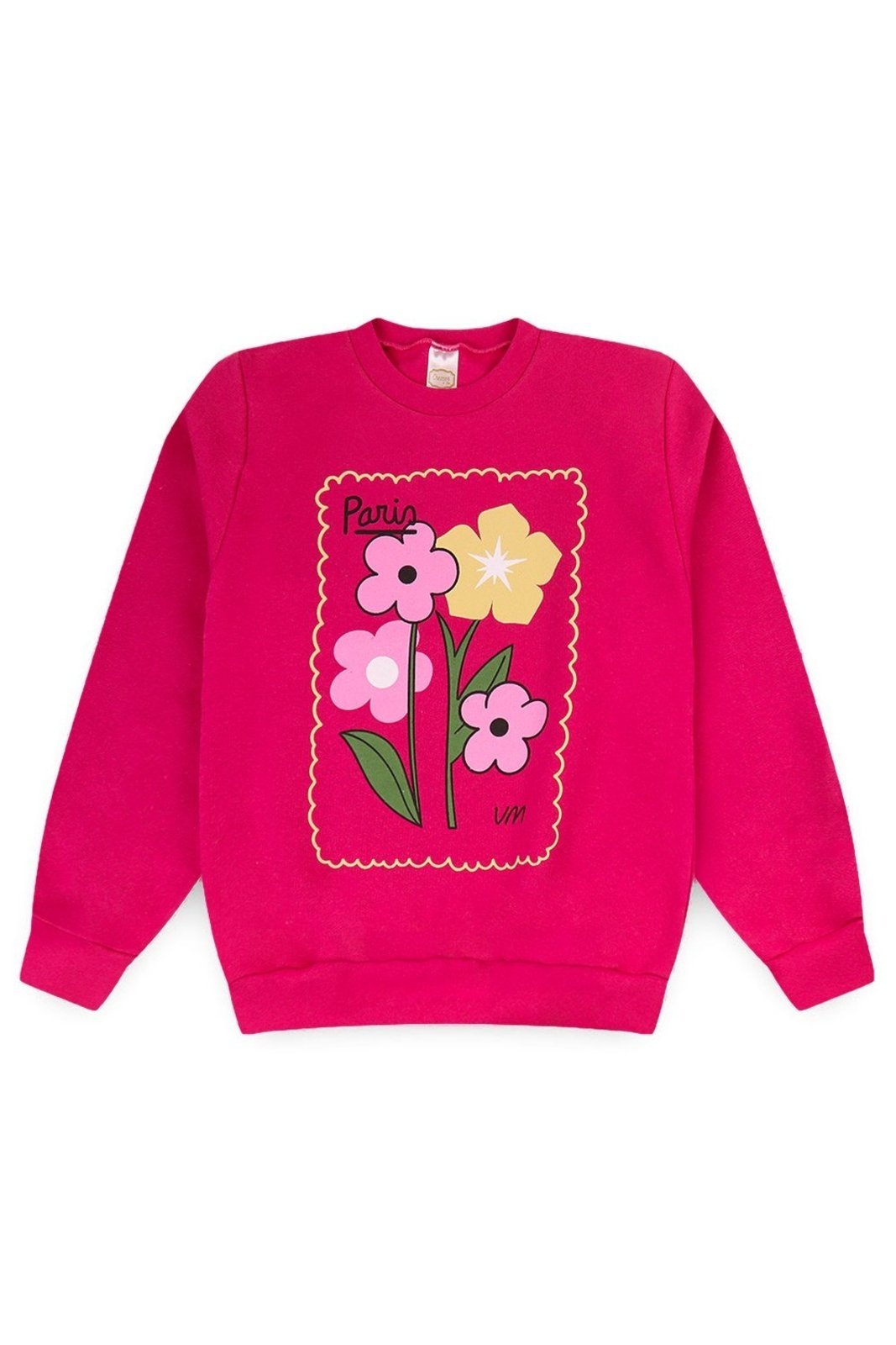 Infantil - Blusa Moletom Menina Paris Flowers