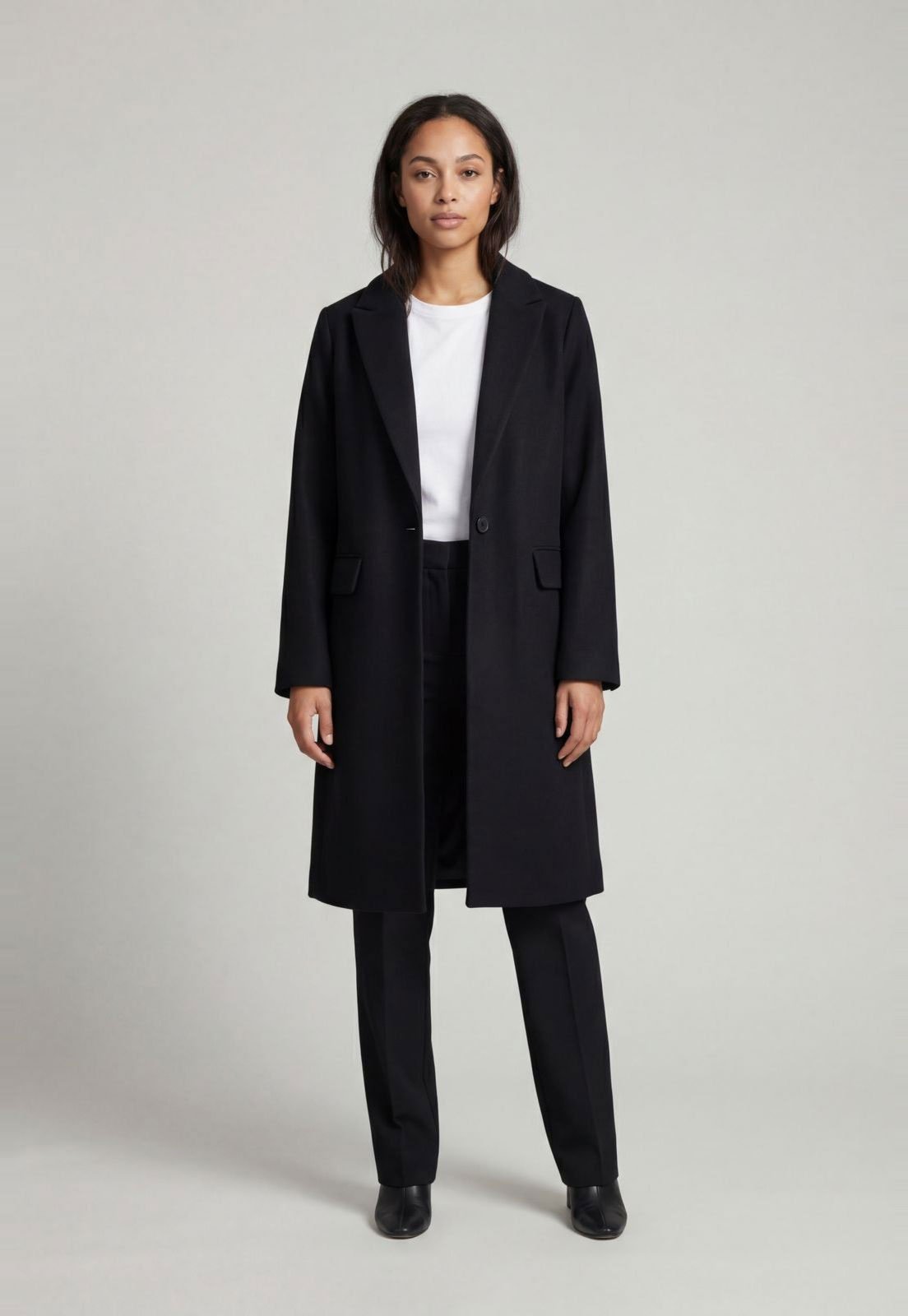 Sobretudo Feminino Facinelli Lã Batida Preto