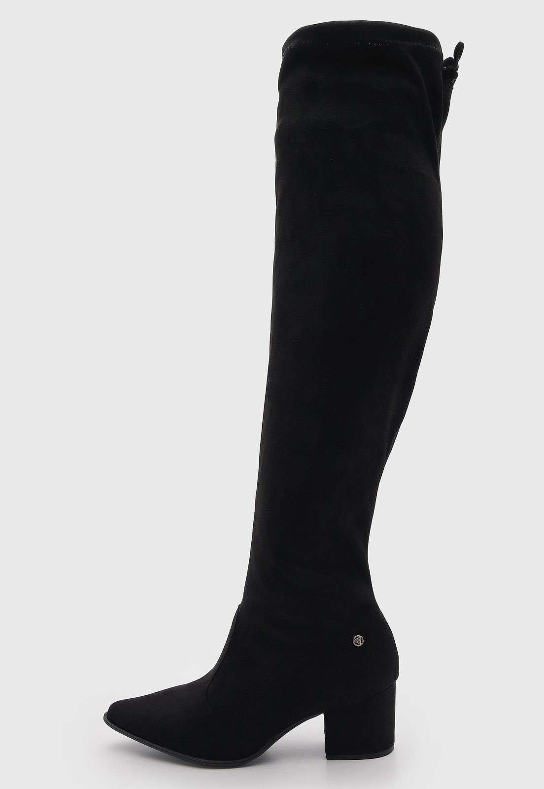 Bota Feminina VIA UNO Over The Knee Suede Preta