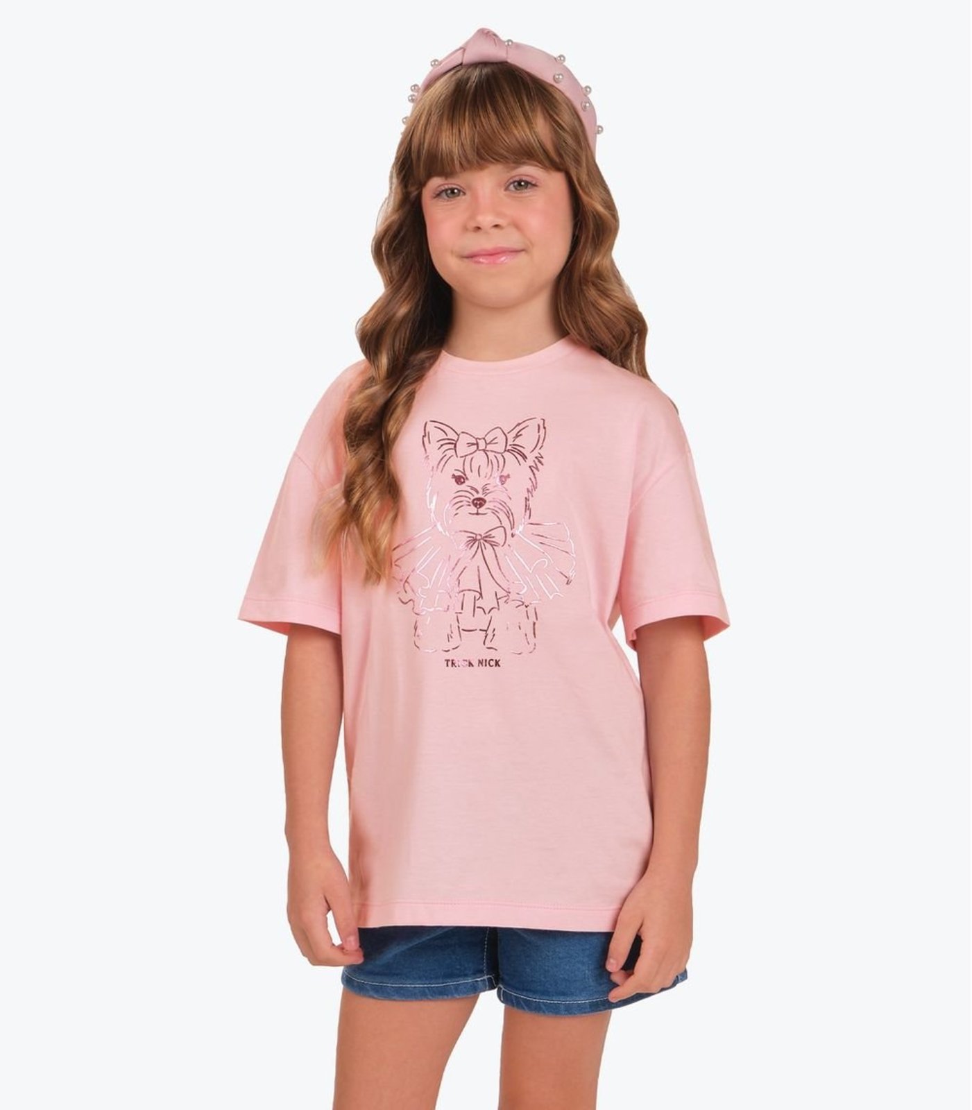 Infantil - Camiseta Meia Malha Trick Nick Rosa