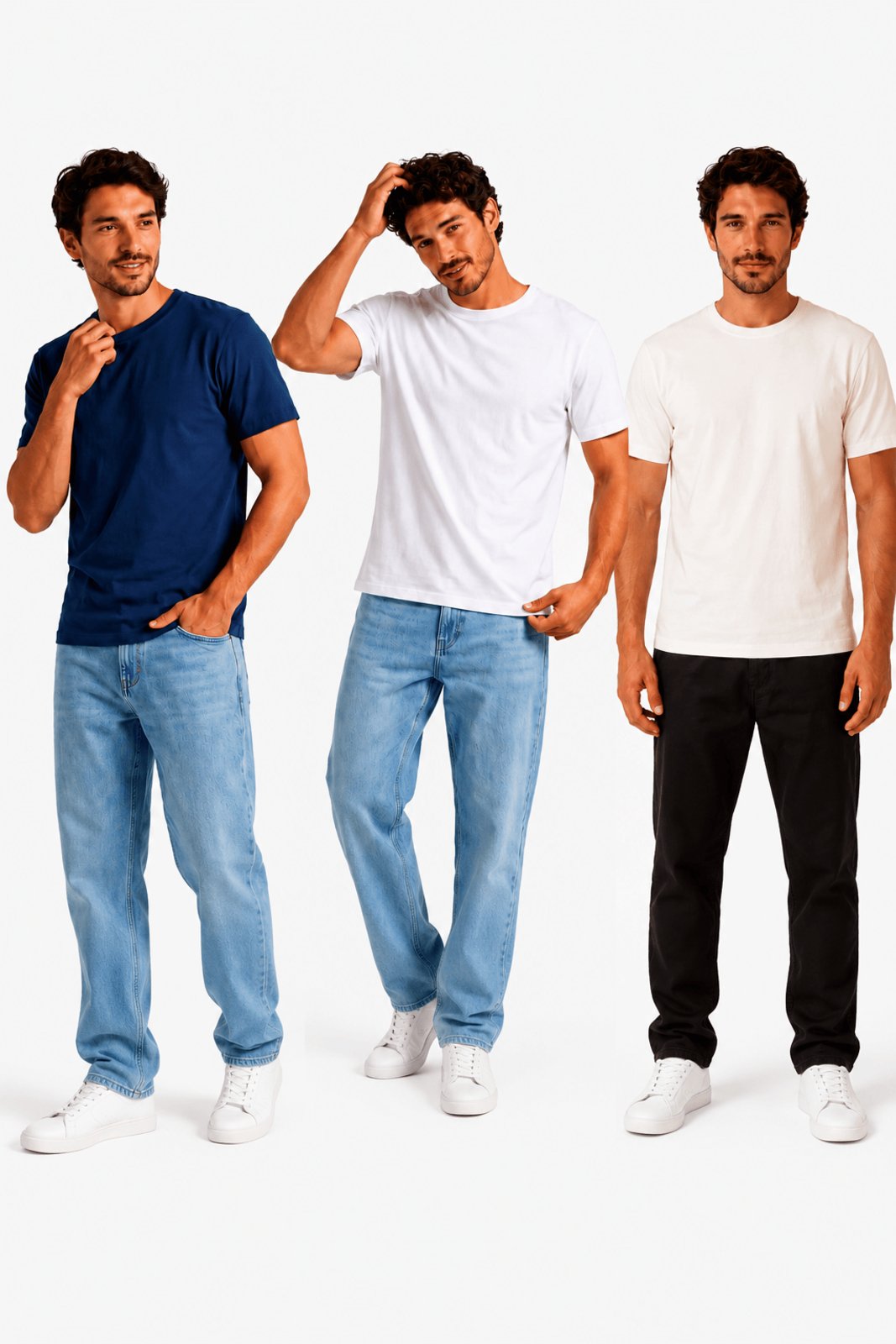 Kit 3 Camisetas Cianitas Masculinas Lisas