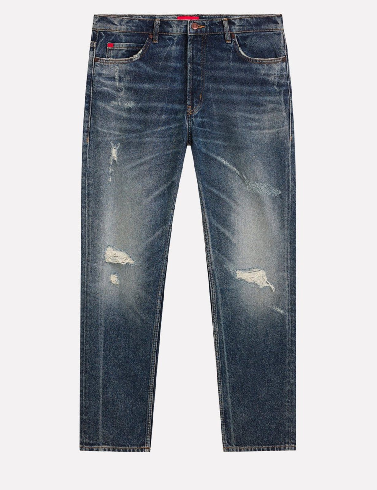 Calça Hugo Boss Masculina Jeans Tapered Fit 634 Azul Escuro