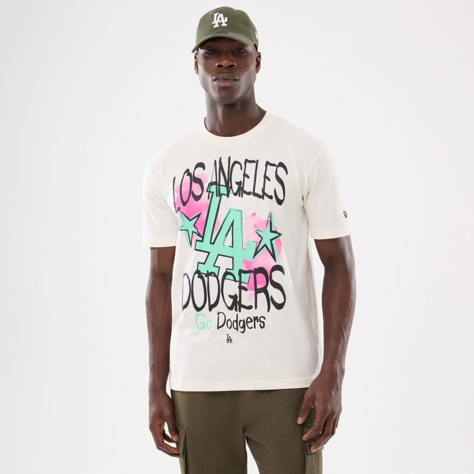 Camiseta New Era Regular Los Angeles Dodgers Off White