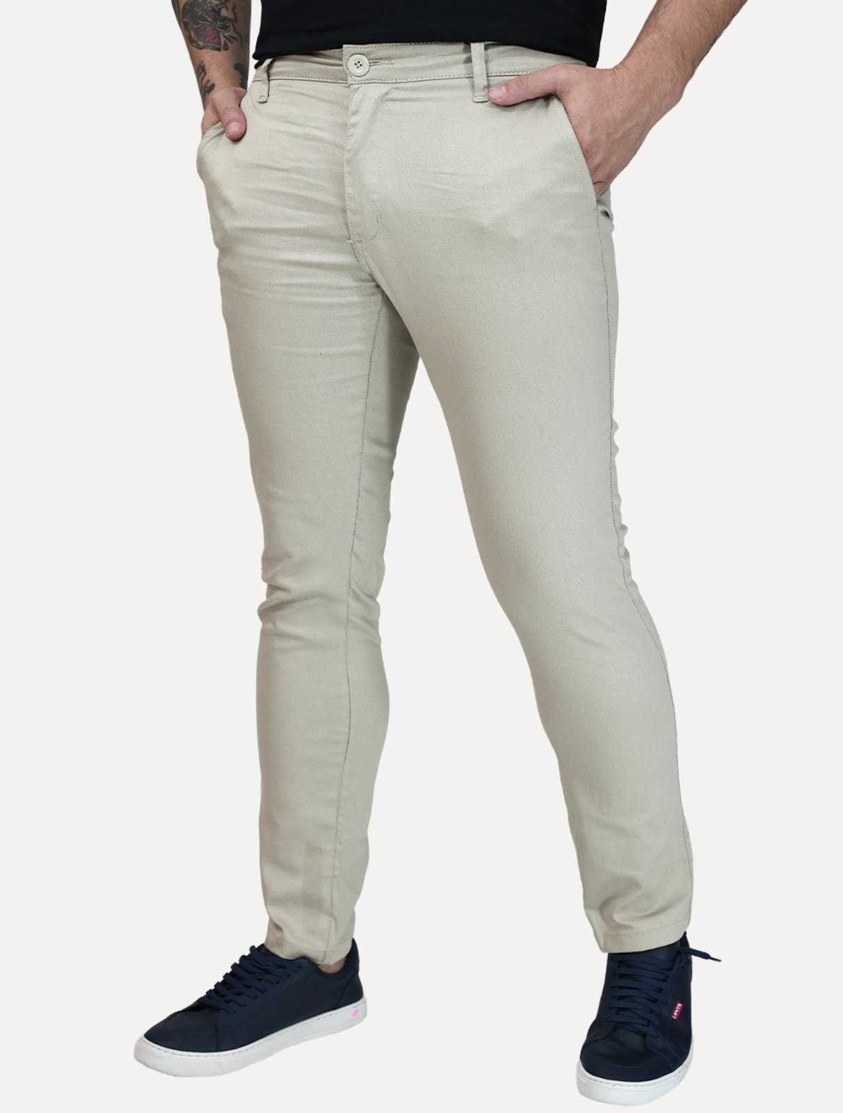 Calça Dixen Masculina Sarja Alfa Areia