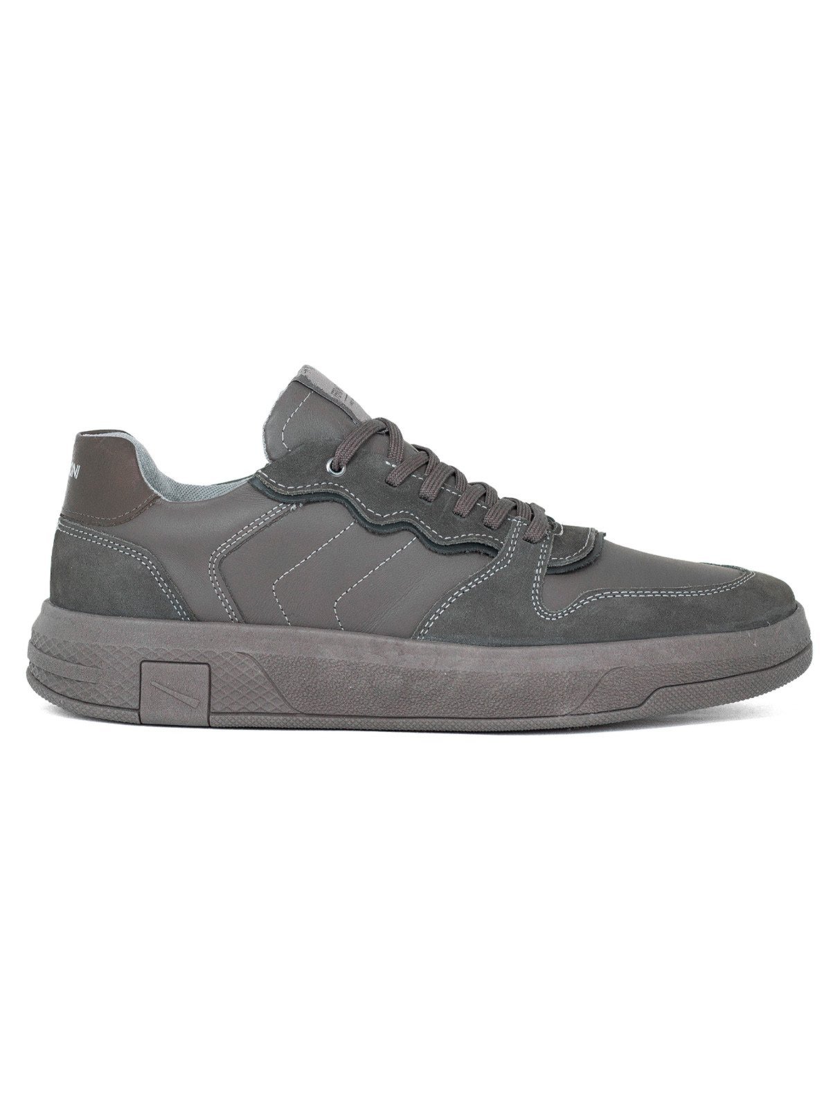 Tênis Masculino Ferracini 24h Dream Casual Couro Legítimo Confortável Sneaker Cinza Chumbo