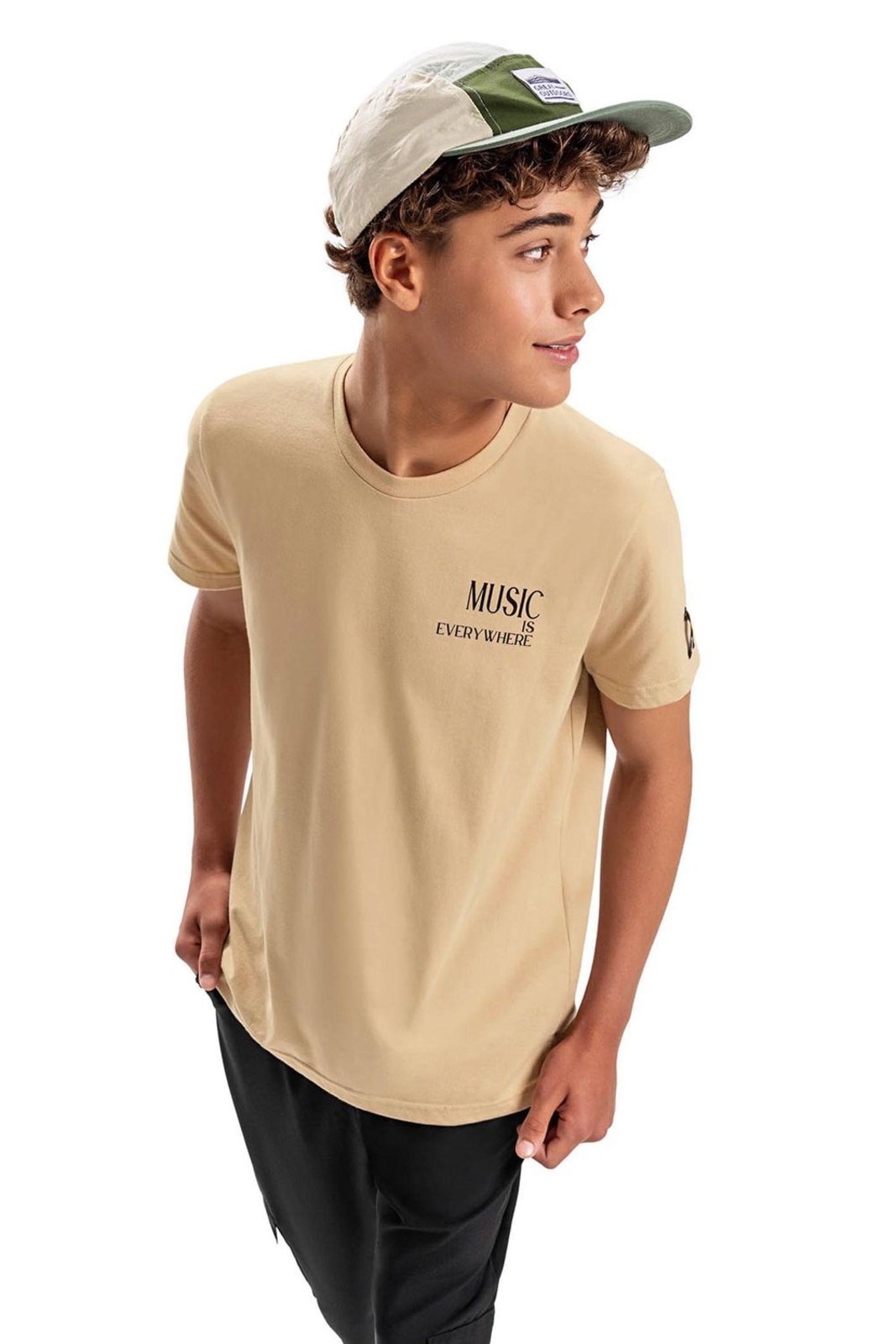 Infantil - Camiseta Juvenil Menino Sound Elian Beats Bege