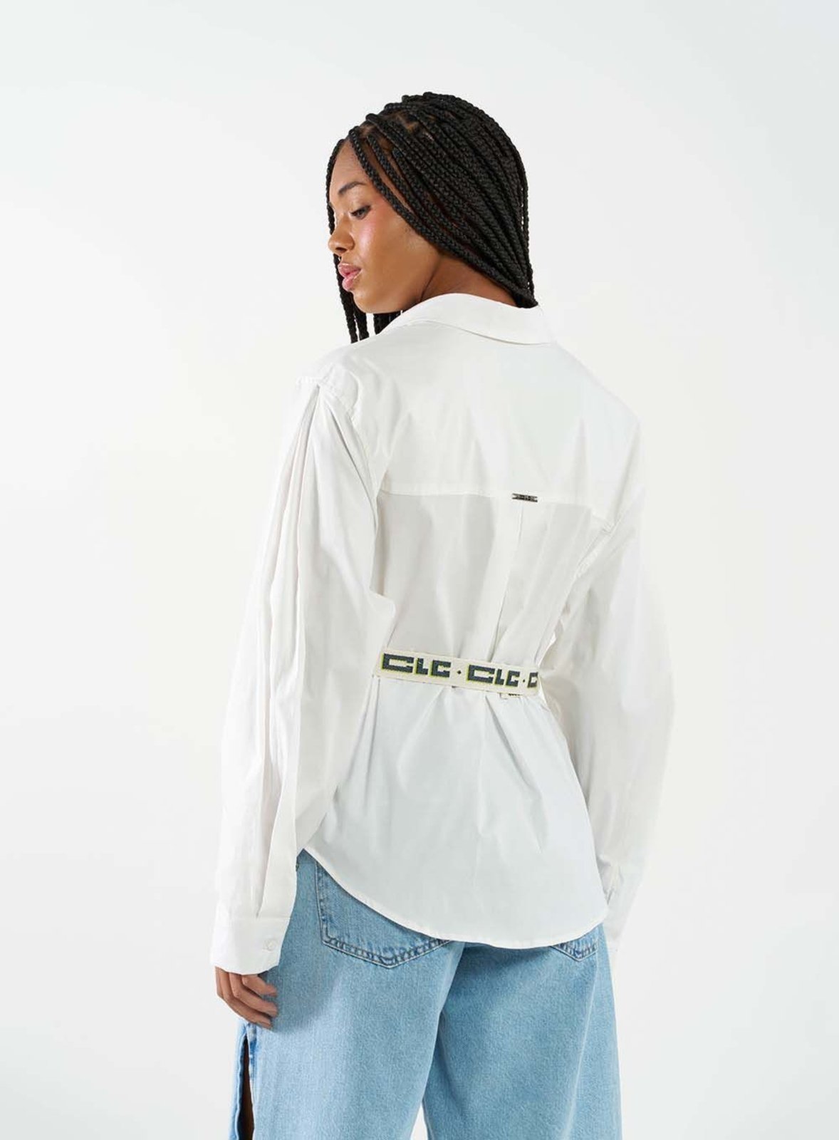 Vista 3 Camisa Feminina Boy com Cinto Colcci CLC Off Shel branco Colcci CLC branco