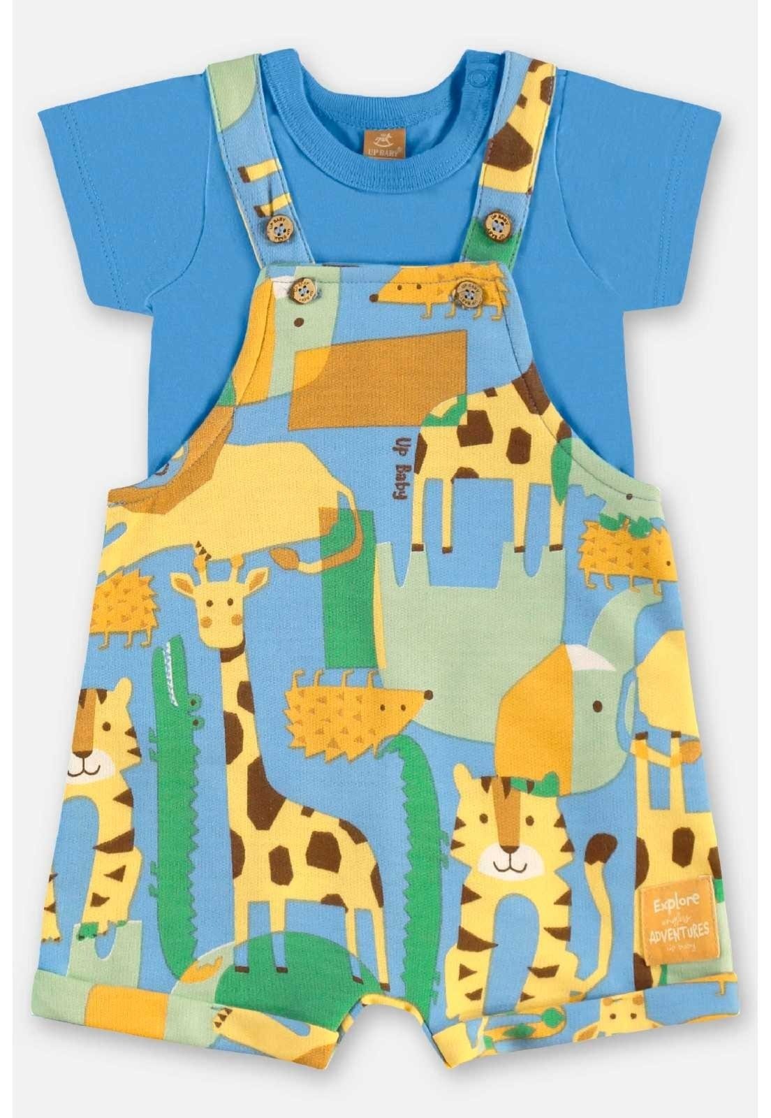 Vista 3 Infantil - Conjunto Jardineira e Body Up Baby marrom Up Baby marrom