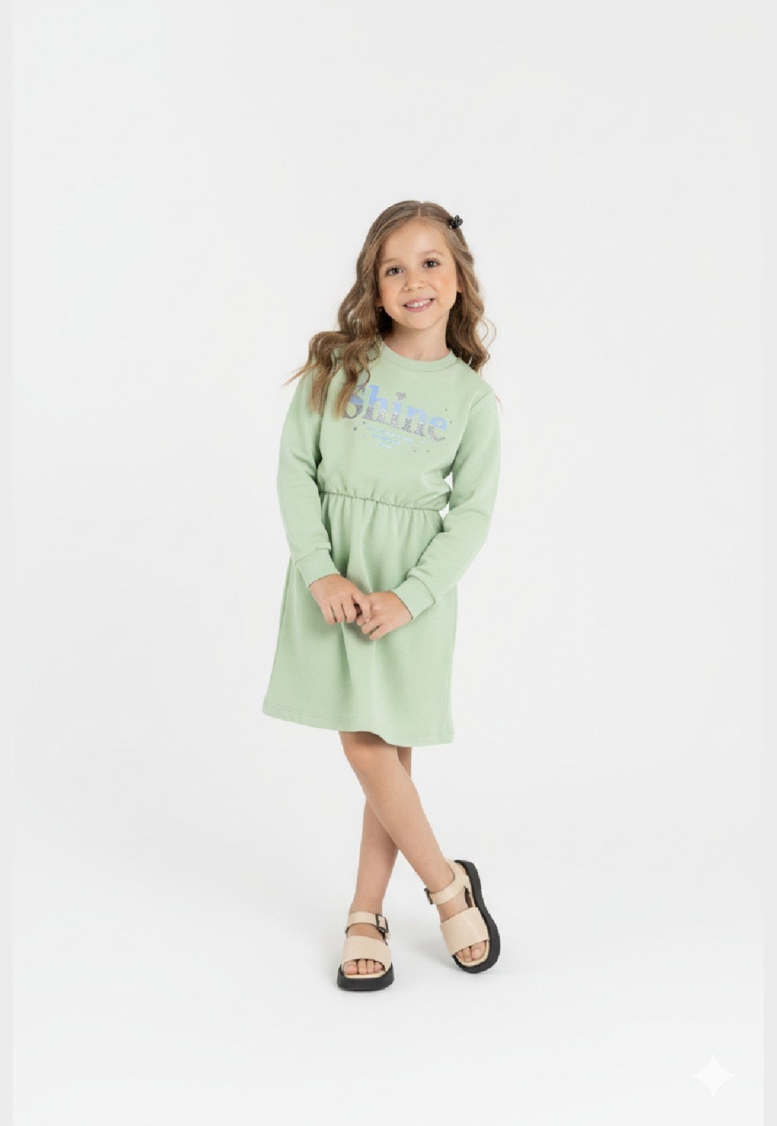 Vista 2 Infantil - Vestido Moletom Sem Felpa Guloseima rosa GULOSEIMA rosa