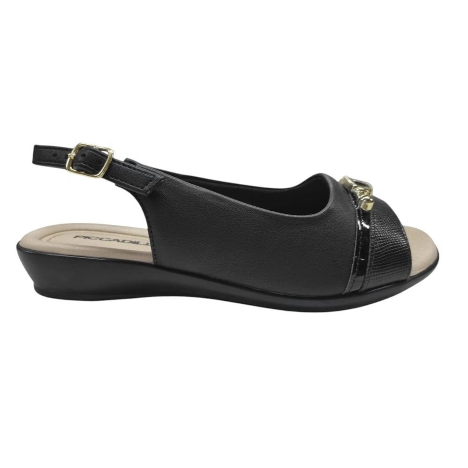 Sandália Piccadilly Camila Rasteira Feminina – Preto – piccadilly