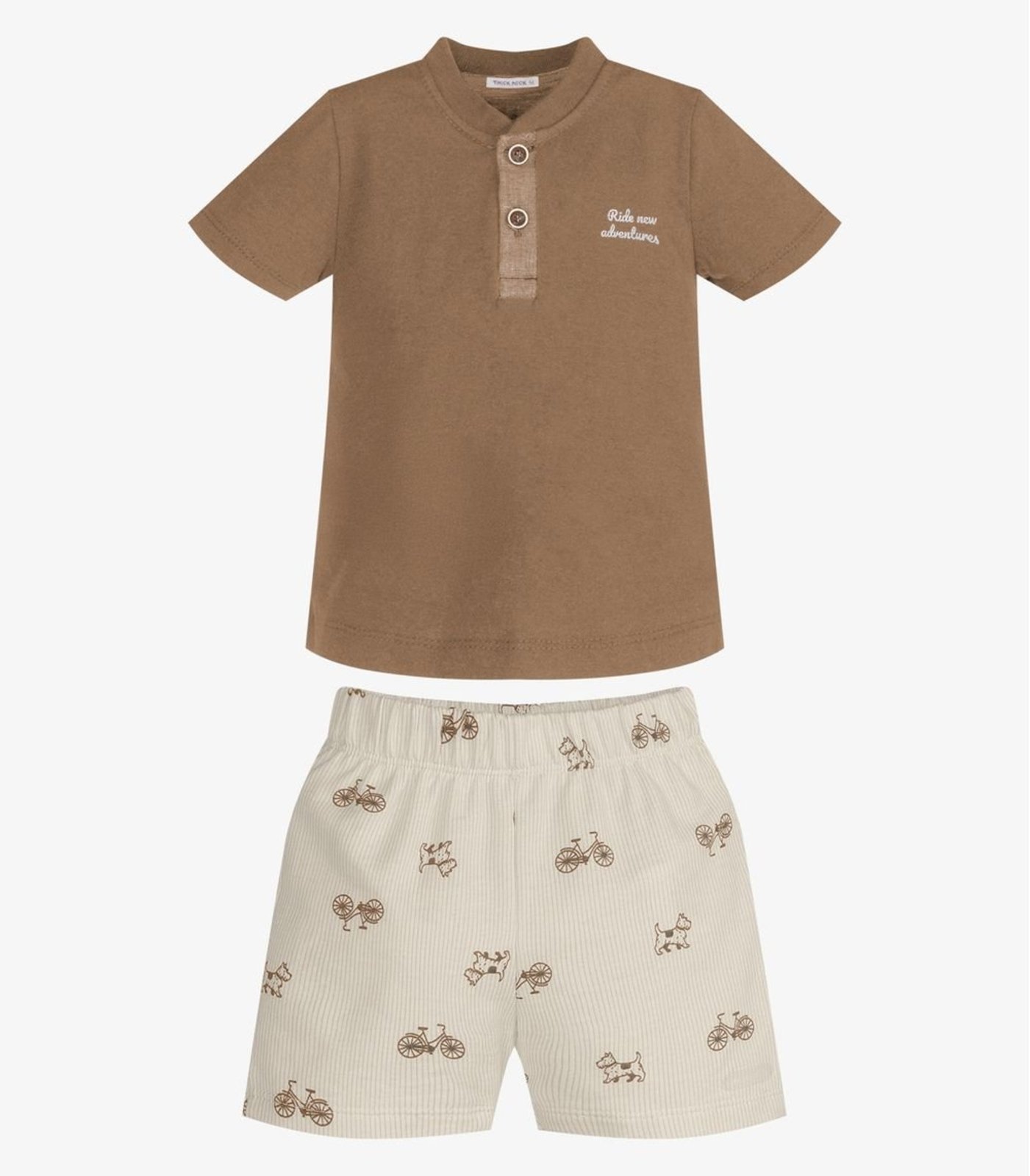 Infantil - Conjunto Camiseta Com Bermuda Trick Nick Marrom
