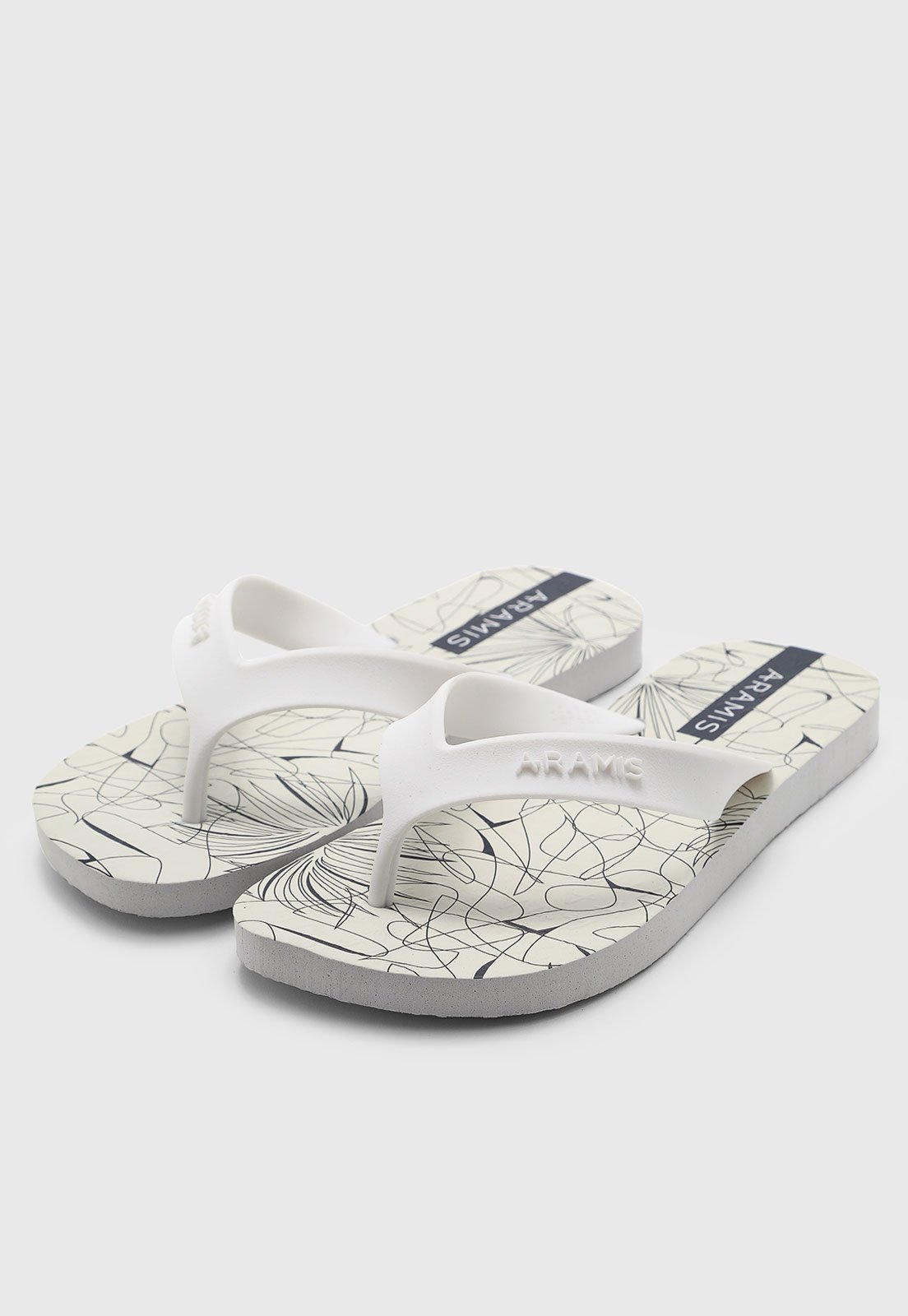 Vista 3 Chinelo Masculino Aramis Traços 2 branco Aramis branco