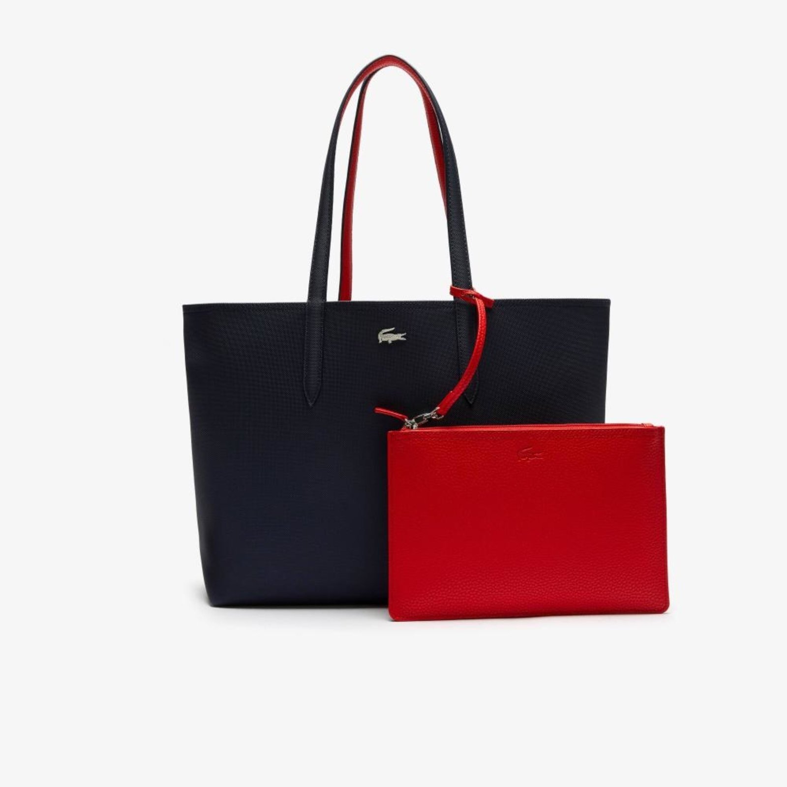 Bolsa Tote Anna feminina Lacoste Reversível em Duas Cores Azul Marinho