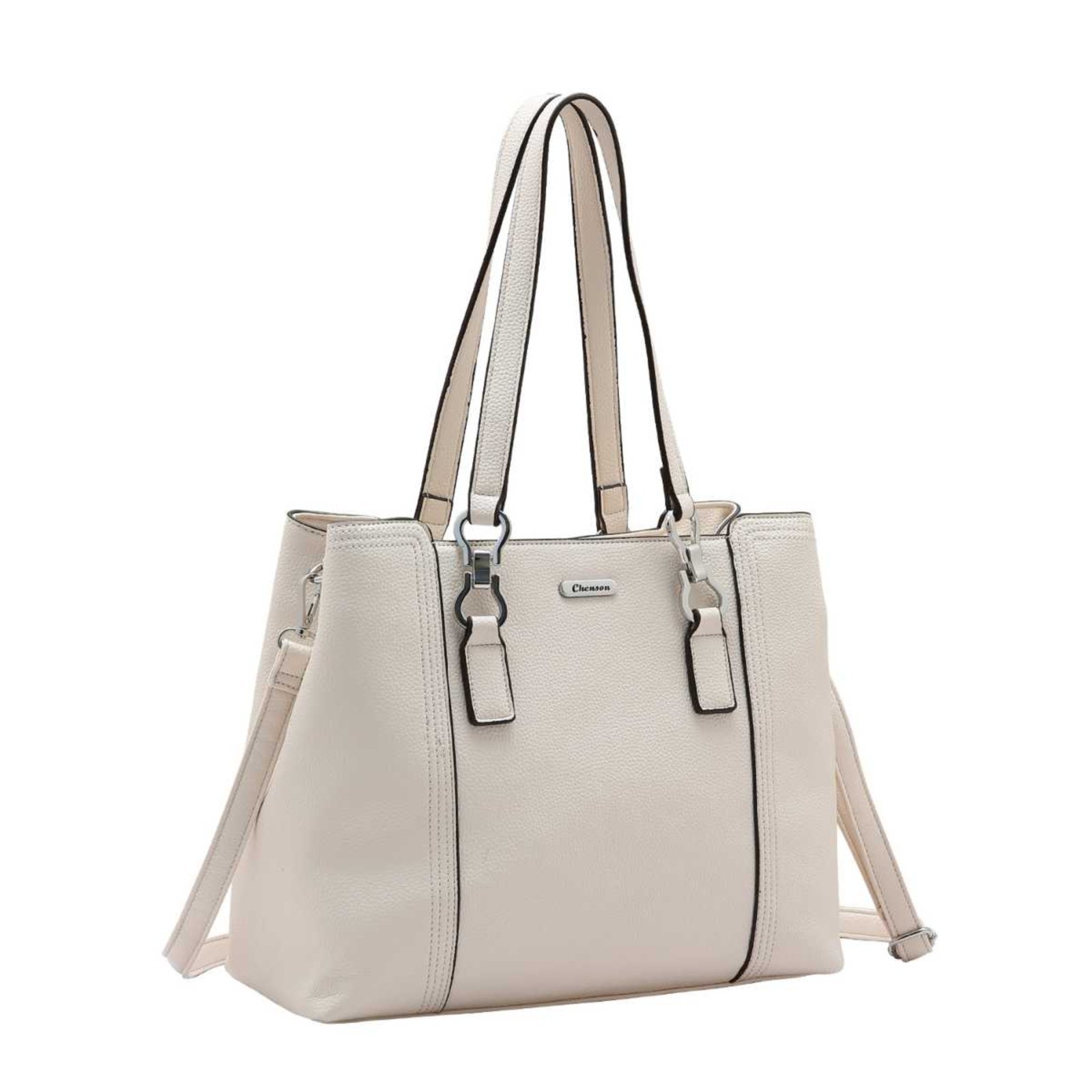 Vista 2 Bolsa Feminina Chenson Textura Delicada 3485327 OFF WHITE off-white white Chenson off-white white