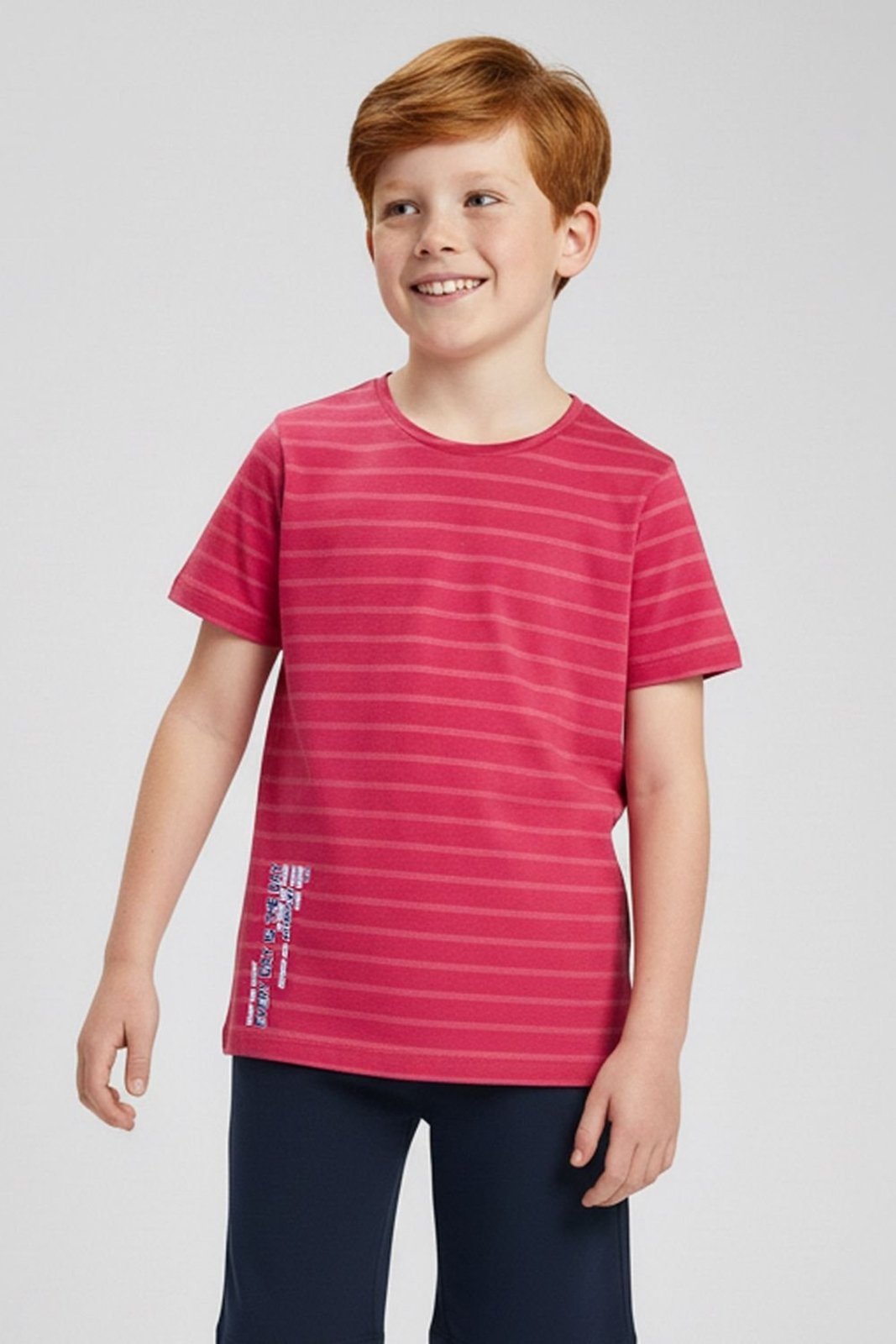 Vista 2 Infantil - Camiseta Menino Botonê Listras Elian azul Elian azul
