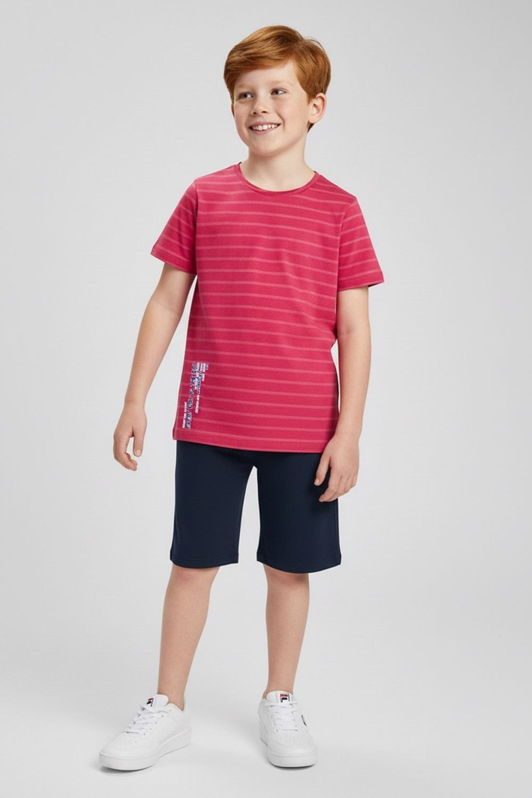 Vista 3 Infantil - Camiseta Menino Botonê Listras Elian azul Elian azul