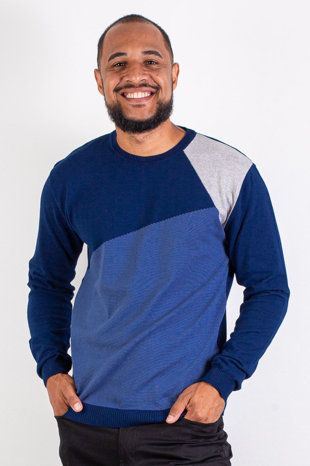 Blusa masculina de malha 50008 - Azul Marinho
