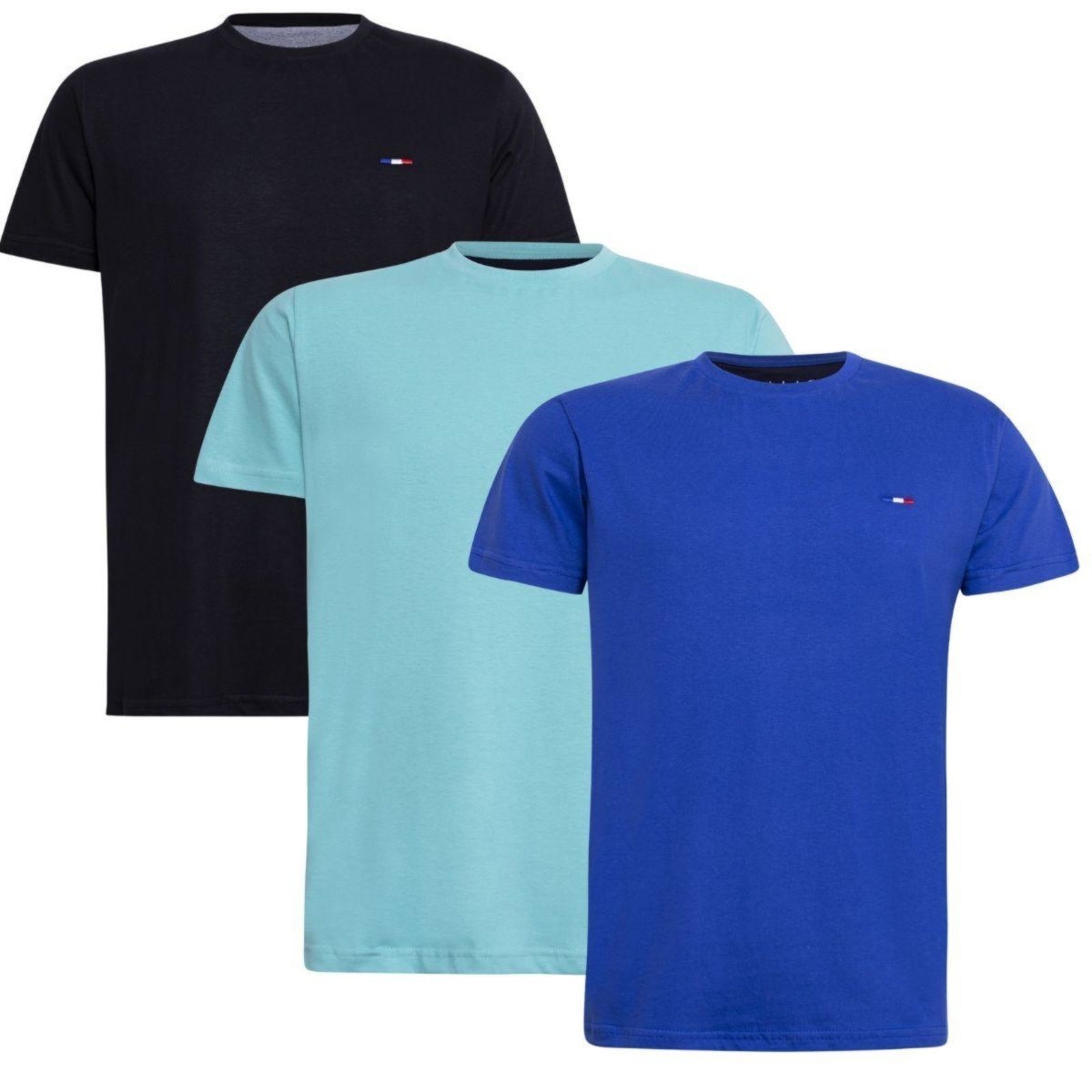 Kit 3 peças Camiseta Industrie Básica Bordada França Tommi Algodão Premium Masculina