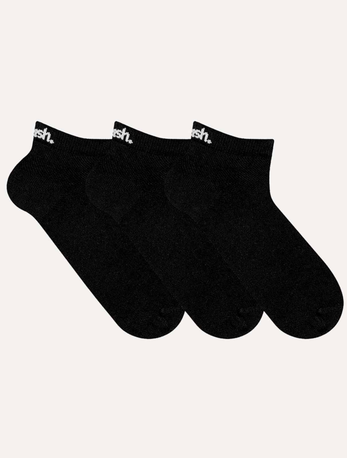 Vista 2 Meia Mash Esportiva Sapatilha Preta Kit 3 Pares preto MASH preto
