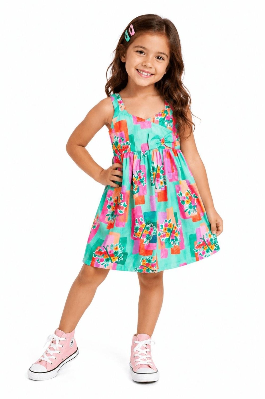 Infantil - Vestido Borboflores Alphabeto Rosa