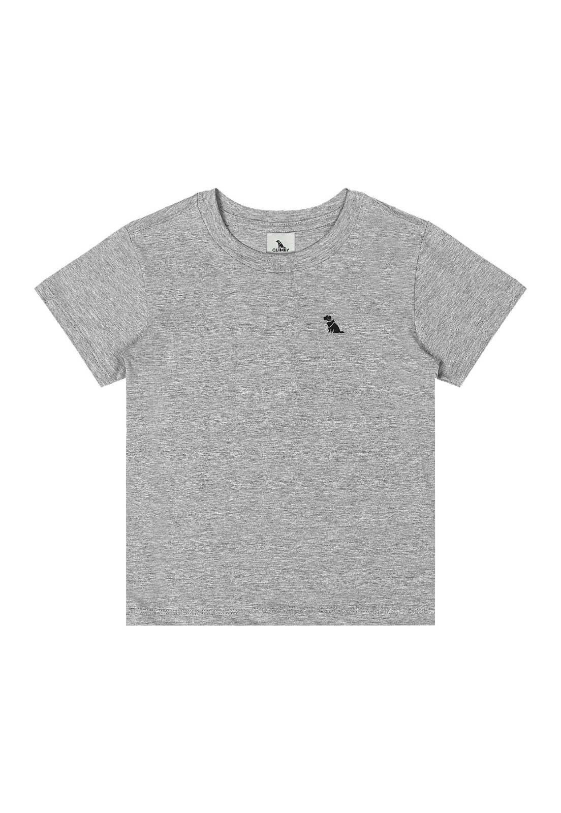 Infantil - Camiseta para Menino em Algodão Quimby Cinza