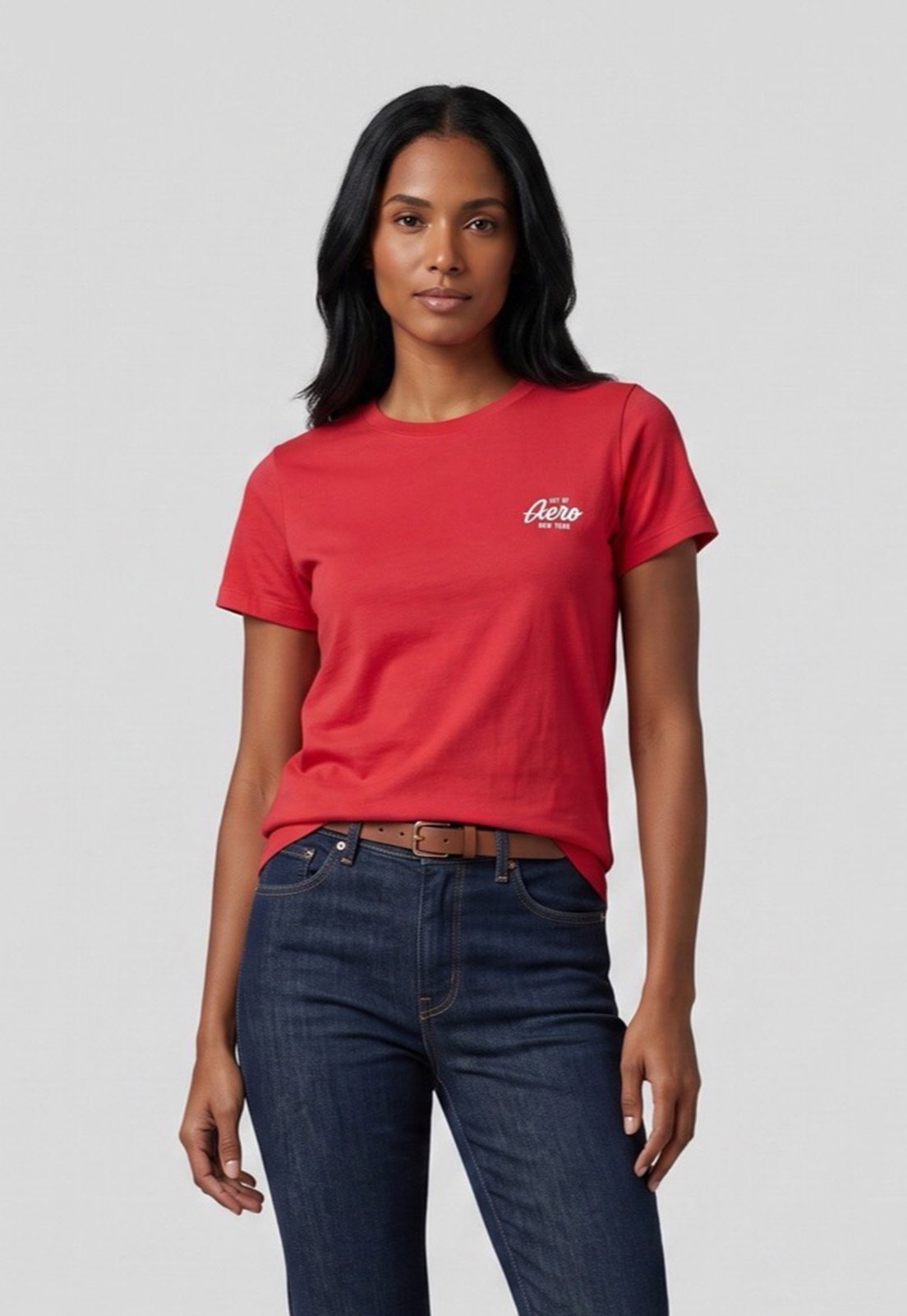 Camiseta Feminina Aeropostale Bordado Vermelha